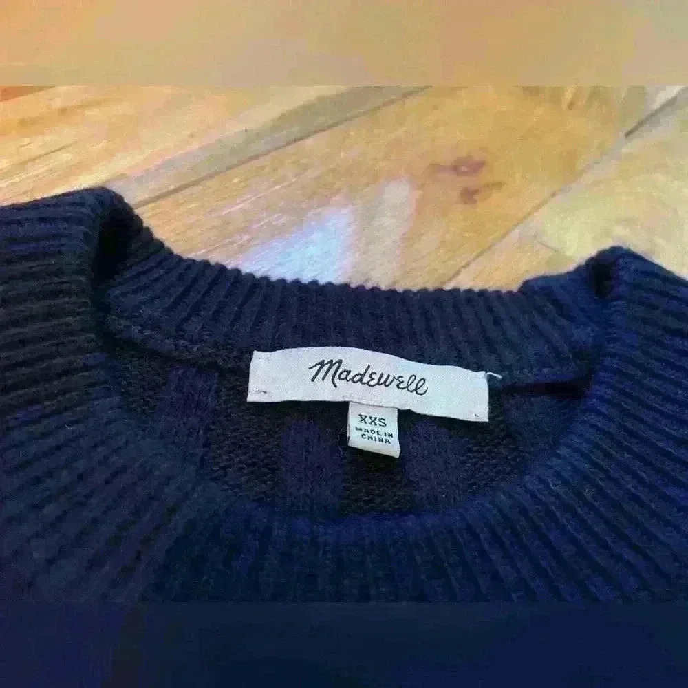 Madewell Resourced Ribbed Midi Black Wool Blend Sweater Dress Womens Sz XXS READ - Picture 5 of 13